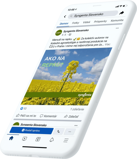 Facebook reklama, content Agro korporácia Syngenta