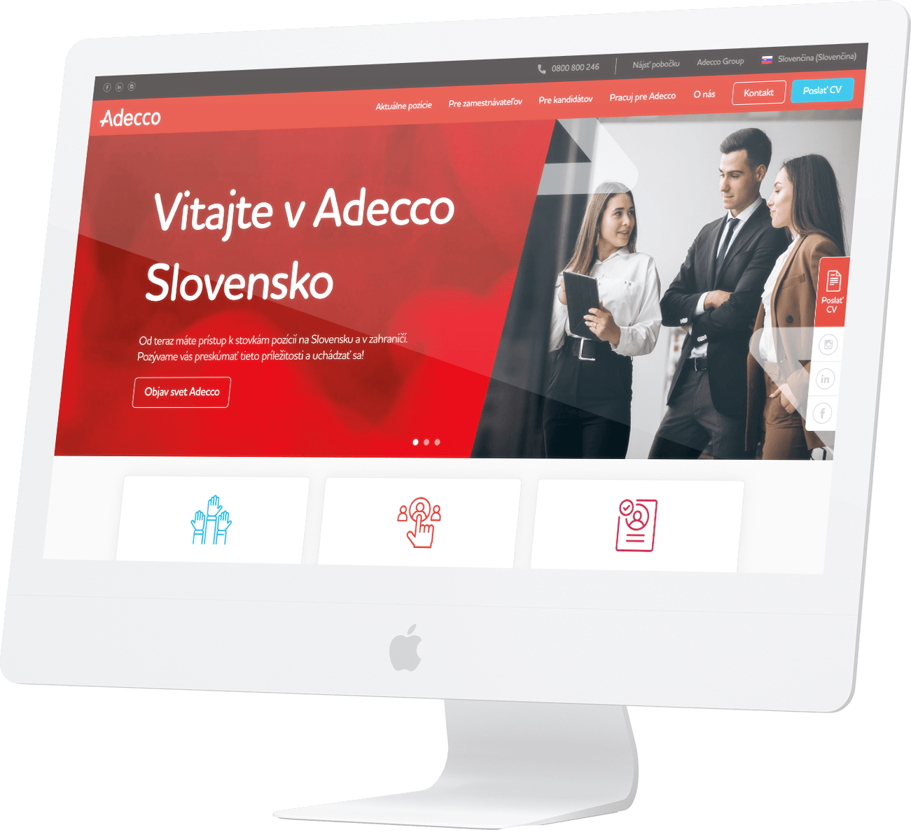 Webová stránka a Google Ads pre Talent Solutions, bývalé Adecco